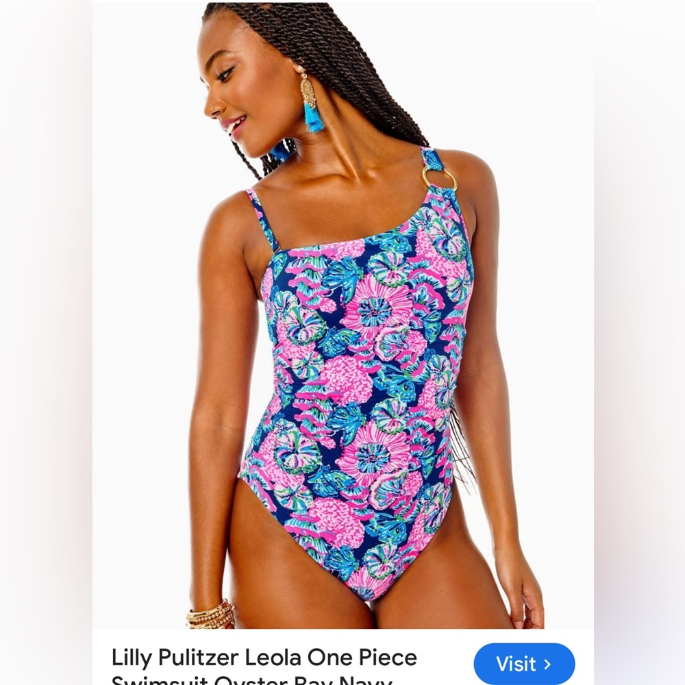 Lilly Pulitzer Leola 1 Piece Swimsuit Tropical Floral only worn 1 time